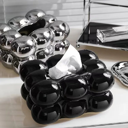 Ceramic Tissue Box Cotton Candy Drawer Napkin Carton Paper Towel Holder Drawer Tray Household Storage Dining Table Tissue Box